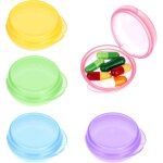 Petit pilulier bote 5 pcs portable mini voyage pilulier mdicament organisateur transparent rond vitamine ...