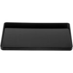 Petit plateau de service rectangulaire en acrylique noir pour cuisine, boissons, nourriture ou salle ...