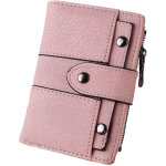 Petit portefeuille femme en cuir avec fermeture �clair, poche � monnaie, fen�tre pour carte d'identit�, ...