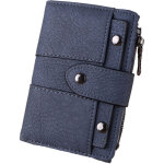 Petit portefeuille femme en cuir avec fermeture �clair, poche � monnaie, fen�tre pour carte d'identit�, ...