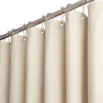 Petit rideau de douche en tissu 120 x 180 cm, texture lin, anti - moisissure, imperm�able, avec 8 crochets, ...