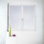 Petits voilages � la paire en etamine motifs petits points blanc 60x160 cm