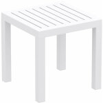 Petite table de jardin en plastique blanc rsistante aux intempries 45x45x45 cm mdj10199