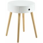 Petite table ronde avec tiroir commode table de nuit table de chevet meuble de rangement mdf laqu et ...
