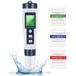 Ph tds m�tre, testeur de qualit� de l'eau 5 en 1 ph / tds / ec / sel / temp�rature tds m�tre lcd r�tro ...