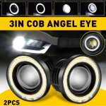 Phare antibrouillard angel eye de voiture, 3in led angel eyes de voiture antibrouillard haute luminosit� ...