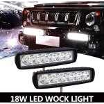 Phare de travail barre led 12v 18w 15cm projecteur etanche ip67 spot feux antibrouillard pour 4x4 moto ...