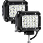 Phare de travail led 12v 144w 4'' - projecteur led tanche ip67 pour voiture camion tracteur suv bateau ...