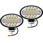 Phare de travail led ovale 144w, projecteur led 12v / 24v etanche 5. 5 , feu universel pour camion, tracteur, ...