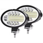 Phare de travail led ovale 144w, projecteur led voiture 12v / 24v etanche, feu de travail 5  universel ...