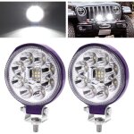 Phare de travail led pour projecteur de moto de 3 pouces, feu antibrouillard led rond 2pcs 12v 24v.
