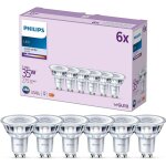 Philips - pack de 6 ampoules led gu10, 35w, blanc froid non dimmable