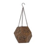 La grande prairie - photophore  suspendre rouille 44x19x19cm