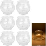 Photophore en verre transparent - petits photophores ronds en verre transparent - r�utilisables - bougies ...