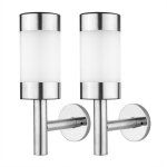 Pices en acier inoxydable nergie solaire led montage mural lumire extrieure jardin cour capteur lampe ...