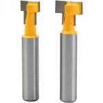 Pieces fraise � rainurer en forme de t avec manche en acier de 8 mm, fraise � rainurer 3 / 8  et 1 / ...