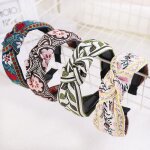 Pieces vintage ethnic style wide floral embroidered hair band for women and girls hair accessories (classic ...