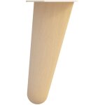 Pieds en bois fuseau - h�tre brut - hauteur 400 mm - diam�tre 55 mm - interges. com