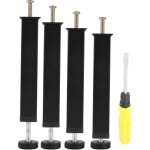 Pied de lit 25 cm � visser 4 pcs pied sommier � lattes r�glable pieds metallique noir m�tal support de ...