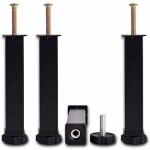 Pieds de lit en m�tal � visser, universels, noirs, sans per�age, hauteur r�glable : 20 cm ( + 2 cm), ...