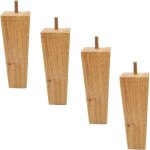 Pied de meuble 4pcs pieds de meuble bois droit 5cm lot de pieds table basse bois, avec vis tapis antid�rapant ...