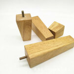 Pied de meuble 4pcs pieds de meuble bois droit 5cm lot de pieds table basse bois, avec vis tapis antid�rapant ...