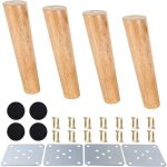 Pieds de meuble en bois de ch�ne conique lot de 4 hauteur 20 cm accessoires inclus pour installation ...