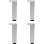 Pieds de meubles carrs, blancs, 6, 86, 815cm, 4 pieds rglables en alliage d'aluminium, pieds de canap. ...