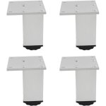 Pieds de meubles carrs, blancs, 6, 86, 86 cm, 4 pieds rglables en alliage d'aluminium, pieds de canap. ...