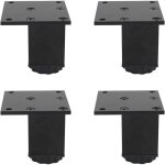 Pieds de meubles carrs, noirs, 6, 86, 86 cm, 4 pieds rglables en alliage d'aluminium, pieds de canap. ...