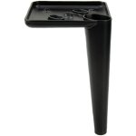 Pied de meuble, pingle, noir mat, hauteur 17 cm