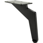 Pied de meuble loft, noir mat, hauteur 12 cm