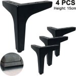 Pieds de meubles en m�tal, 4 pieds de table triangulaires en diamant en m�tal pour armoire, canap�, �tag�re ...