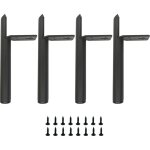 Pieds de meubles en m�tal noir de 13 cm, pieds de table en m�tal, capacit� de charge jusqu'� 800 kg, ...