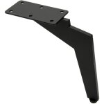 Pied de meuble en mtal style loft, noir mat, 17 cm