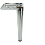 Pied de meuble pin argent chromé hauteur 17 cm Pied de meuble pin argent chromé hauteur 17 cm