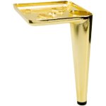 Pied de meuble pin doré chromé hauteur 15 cm Pied de meuble pin doré chromé hauteur 15 cm