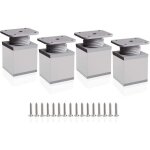 Pieds de meuble r�glables, 4 pieds d'armoire 50 mm hauteur r�glable 0 - 20 mm pieds de table en aluminium ...