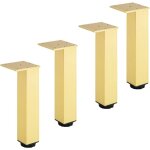 Pieds de meubles r�glables en aluminium, lot de 4, pour meubles, canap�s et tables, dor�, 18 cm (plage ...