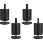 Pieds de meuble rglables en aluminium avec tige filete, pieds de table en mtal, pieds de canap, noir ...