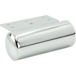 Pied de meuble tonneau, chrom argent, hauteur 40 mm, longueur 10 cm