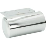 Pied de meuble tonneau, chrom argent, hauteur 50 mm, longueur 100 mm