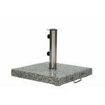Pied de parasol en granit noir et blanc carre 20kg Pied de parasol en granit noir et blanc carre 20kg