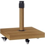 Pied de parasol de jardin, base de parasol � roulettes, finition imitation bois, base de parasol de jardin ...