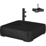 Pied de parasol - outsunny - avec housse - remplir 80 kg sable ou 90kg sable humide - pour m�t de � 48 ...
