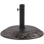 Pied de parasol socle 50 cm de diamtre en bton marron vieilli avec ornements dcoratifs idal comme ...