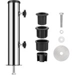 Pied de parasol, support fixation parasol �58 en acier inoxydable, accessoires pour parasols avec 3 anneaux ...