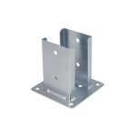 Fixtout - pied de poteau fendu carr� galvanis� � visser - 92 x 150 x 2, 0 mm