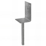 Fixtout - pied de poteau lourd en l zingu� � ancrer - 84 x 130 x 5 mm