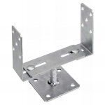 Fixtout - pied de poteau en u r�glable de 96 � 200 mm galvanis� � visser - 96 - 200 mm